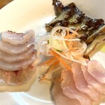 びすとろ海畑 - オジサン、ミーバイ、島ダコの刺身
