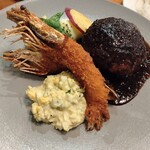 220058280 - 大エビフライ（2尾）&入魂のデミグラスソースハンバーグ（200g）