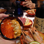 TOKYO FISHERMAN'S WHARF UOHIDE - うに･いくら丼
