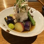 Shiote - 秋刀魚と秋野菜の揚げ出し