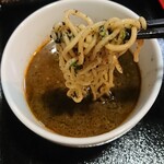 明神そば - 麺のリフトアップ