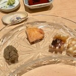 鮨 はしもと - 2023.9.  鮎のペースト・鮟肝・新烏賊の下足