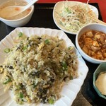 永利 - 高菜炒飯セット+ミニ麻婆豆腐　¥1,080+200
