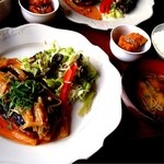 インキョカフェ - ランチ:豆腐ハンバーグとかぼちゃ