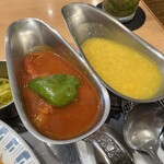 カレーレストラン シバ - カチュンバー　ベジタブルカレー　ダールスープ