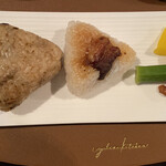 バー リーファー - おにぎりモーニング　椎茸こんぶ、角煮