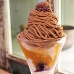 カフェ シロイロ - 【2023.10】黒糖モンブランパフェ(お飲み物付き・税込1,790円)