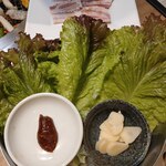 美食焼肉トラジ 葉菜 - サムギョプサル