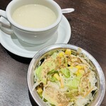 スバカマナ - カレーセットのサラダとスープ