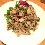 クッチーナ笑多 - パンチェッタ、キノコ。スペルト小麦のマリネ（７８０円）２０１３年１０月