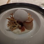 LUBANO - 蕪のブルーテと帆立貝の炙り生ハム添え