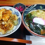 うどんや膳 - キス天丼セット　1000円