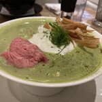 メンショー サン フランシスコ - ローストビーフ乗せ抹茶鶏白湯らぁ麺  ¥1250