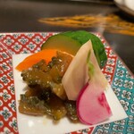 焼き鳥 幸羽 - ゴーヤの佃煮とお新香