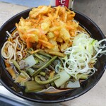 駅そば 第5売店 - 山菜そば、かき揚トッピング