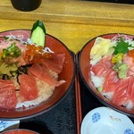 とびしま - 左本マグロシラス丼　　　右マグロ1番