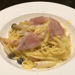 森乃館 - パスタディナーの生ハムときのこのカルボナーラ