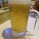 焼肉 もく蓮 - 生ビール中　650円　半額券使用で325円