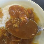 ファミリー食堂 山田うどん食堂 - ミニカレー丼朝定食420円のカレールースプーンリフト(2023.10.6)