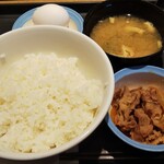 松屋 - 料理写真:【モーニング】生玉子かけごはん（ライス大盛/ミニ牛皿）