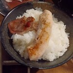 炭火焼肉 暁 - オンザライス。ご飯が直ぐに無くなってしまう程美味しい。