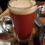 炭火焼肉 暁 - レッドアイです。トマトジュースの中にしっかりアルコール感がして、甘くて不思議な美味しさでした。