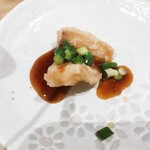 Saketo Sakanato Meshi Hamaichi Momme - 肴1　太刀魚？唐揚げ甘酢餡