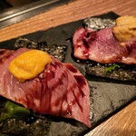 Omotesandoukintan - 肉寿司ウニのせ