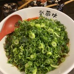 武蔵坊 - 汁なし担担麺、肉増し、青ネギ（ネギ増し）、大盛、3辛。