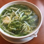 中国料理 龍薫 - Ｅセット：紫菜湯麺（エビと青のりのとろみスープそば）