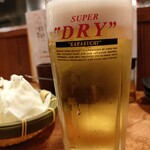 Meibutsu Yakiton To Shiomotsu Nikomi Nomise Takeda - 生ビール アサヒ スーパードライ ジョッキ