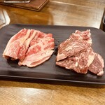 七輪焼肉 安安 - カルビ•ハラミ定食 160g