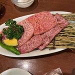 Okuu - 鹿児島いずみ華鶴和牛ロース二種盛り