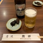 鰻禅 - 瓶ビール（600円）2023.8