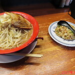 黒木製麺 釈迦力 雄 - 男の修行200g+ミニ焼飯　980円＋260円