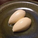 あさば - 上が焼きナスのアイス　下が栗と蜂蜜のアイス(*´ー｀*)