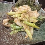 酒亭茶屋 伊作 - ホタテとアスパラのバターソテー