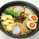 元喜神 - 大仏らーめん醤油味　880円　麺200g・海老天・揚げ餅・煮玉子・チャーシューが入ったラーメン