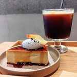 リットコーヒー&ティースタンド - ■ほうじ茶クリームを使った安納芋プリン
            ■アイスコーヒー