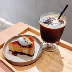 リットコーヒー&ティースタンド - ■ほうじ茶クリームを使った安納芋プリン
            ■アイスコーヒー