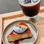 リットコーヒー&ティースタンド - ■ほうじ茶クリームを使った安納芋プリン
            ■アイスコーヒー
