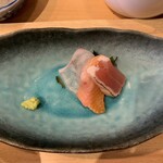 うみからそらへ - お造り　マグロ（炙り？）、サーモン、鯛