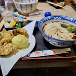 釜ひろ - 親子天ぶっかけ(0.5玉増)