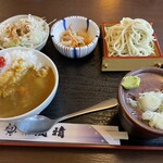 Marusei - ミニカレーライスと冷たいお蕎麦のセット　750円