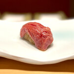 おにく 花柳 - ◆和牛シンシンの握り寿司　青柚子