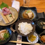 産直さばと青魚 伏見あおい - 大分カボスブリ刺身定食@1,000