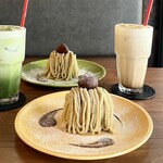 スイーツ カフェ キョウト ケイゾー - ドリンクは波照間産 黒糖ラテ、和束産 抹茶ラテ♡