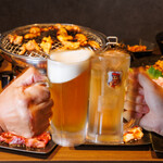 とりいち - ドリンク写真:ハイボール(ブラックニッカ)・生ビール(アサヒ)
