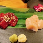 焼鳥 鳥はる - 造り三種盛り1200円