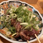 焼鳥 鳥はる - きもねぎごま油250円×2